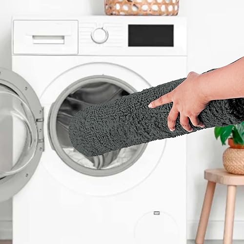 Miniatura 9 de Set de alfombras de baño reversibles Cotton Craft para cuando sales de la ducha: 17 pulgadas x 24 pulgadas, 100 % puro algodón, supersuaves, Gris