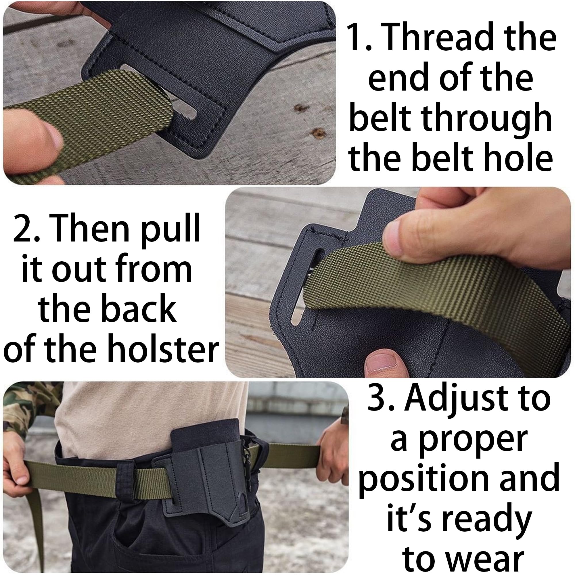 Organisateur de Gaine en Cuir EDC, Gaine Multifonction Taille Boucle de Ceinture avec Porte-clés, Organisateur de Poche avec Porte-Stylo, Gaine de Lampe de Poche, Outils de Camping en Plein air