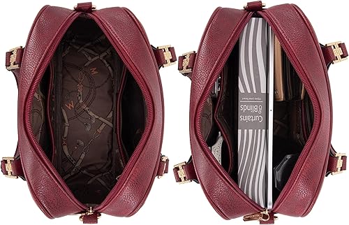 Miniatura 10 de Montana West Bolsos y bolsos de mano para mujer con asa superior con 2 compartimentos correa cruzada Bdy, Negro, Marrón, Coffee