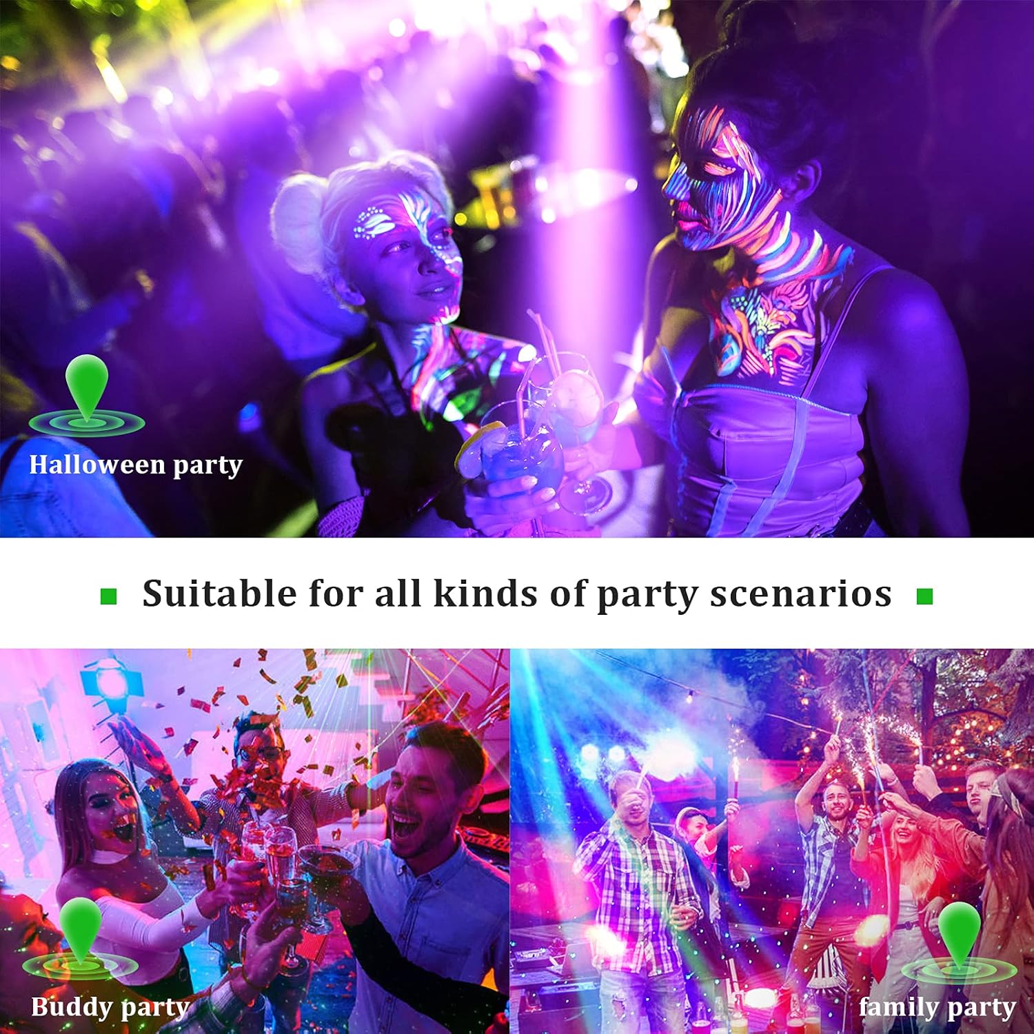 UV Dj Lights 100W Bee Eye Strobe Stage Lighting Disco Light with Beam Pattern Strobe Effect, Remote and DMX512 Control for Stage Wedding Bar Karawa Church Disco Show Parties...