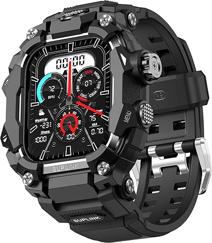 SUPLINK Funda resistente con correa deportiva para correas de Apple Watch de 1.732 pulgadas para hombre, compatible con Apple Watch Series SE 3/SE