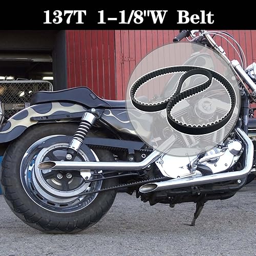 Miniatura 3 de Correa de transmisión trasera 137T de 1-18 pulgadas para Harley Sportster XL 1200 2004 2005 2006 Reemplazar 40571-04B 1204-0085