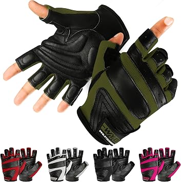 WYOX Weight Lifting Gloves for Gym Fitness Workout Anti-Slip Padded Palm, Gym Gloves for Women & Men, Half Finger Exercise Gloves for Bodybuilding, Cycling, Rowing & Climbing Workout Equipment