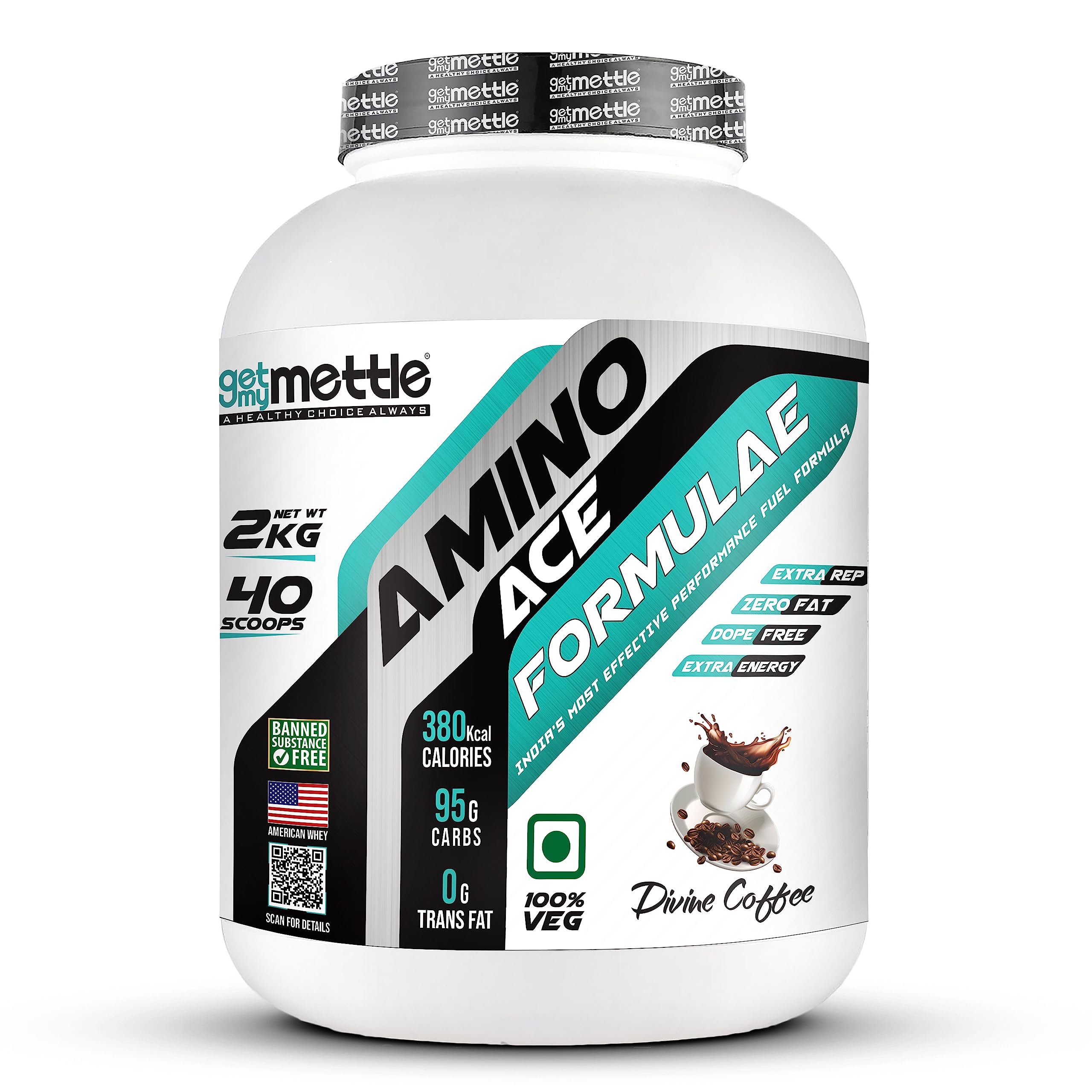 getmymettle Mettle Amino Ace Formulae Carbs blend | Performance fuel |(Divine Coffee,2kg),Powder