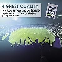 Vista 7 de Lingito Clear Emergency Rain Ponchos Adults, Thicker, 100% Waterproof Emergency Camping Rain Poncho, Amusement Parks, Hikes