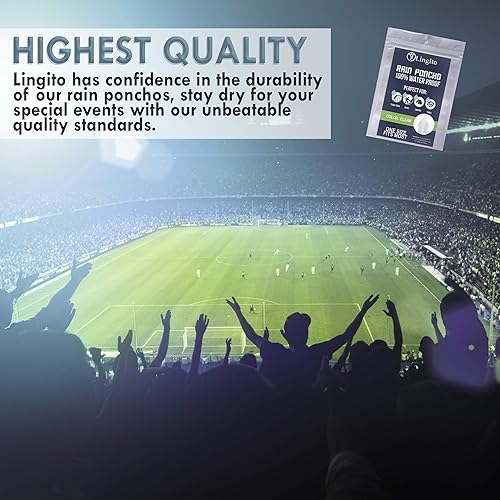Miniatura 7 de Lingito Clear Emergency Rain Ponchos Adults, Thicker, 100% Waterproof Emergency Camping Rain Poncho, Amusement Parks, Hikes