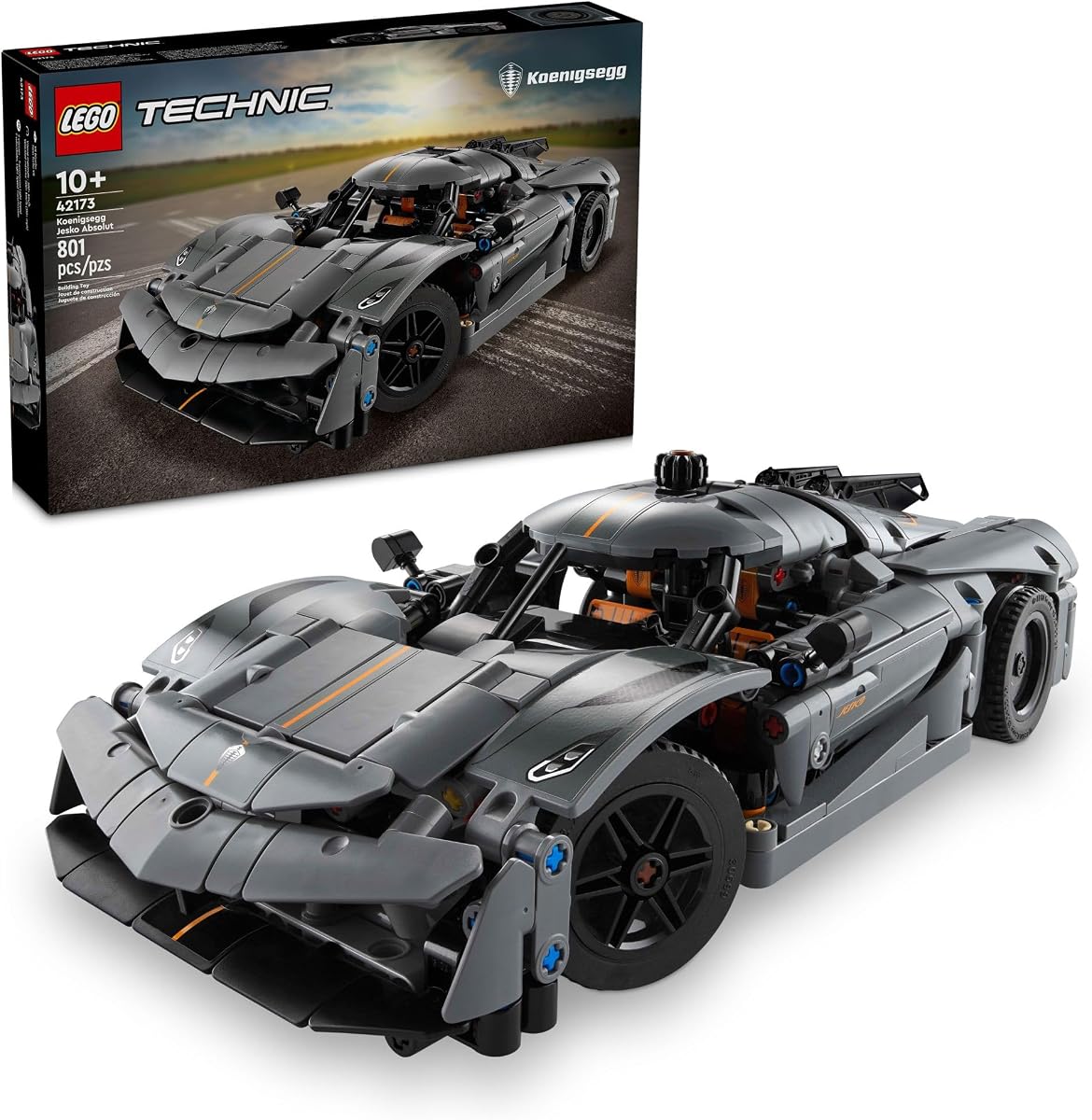 Technic Koenigsegg Jesko Absolut Grey Hypercar, Sports Car Building Set for Boys and Girls, Vehicle Racing for Kids, Buildable Model Kit, Sport Car Toy, Motor Enthusiasts’ Gift, 42173