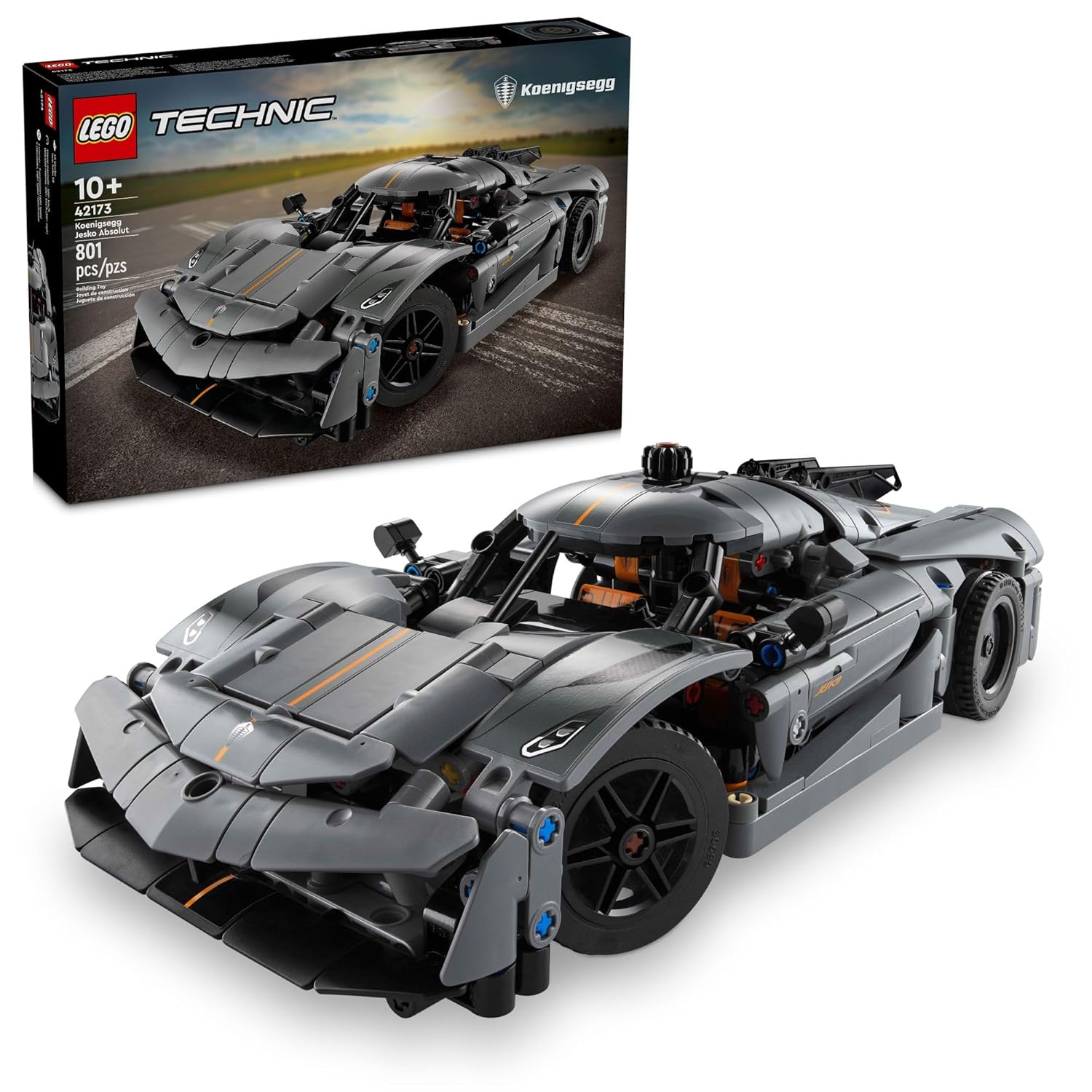 LEGO Technic Koenigsegg Jesko Absolut Grey Hypercar Sports Car Building Set for Boys and Girls Vehicle Racing for