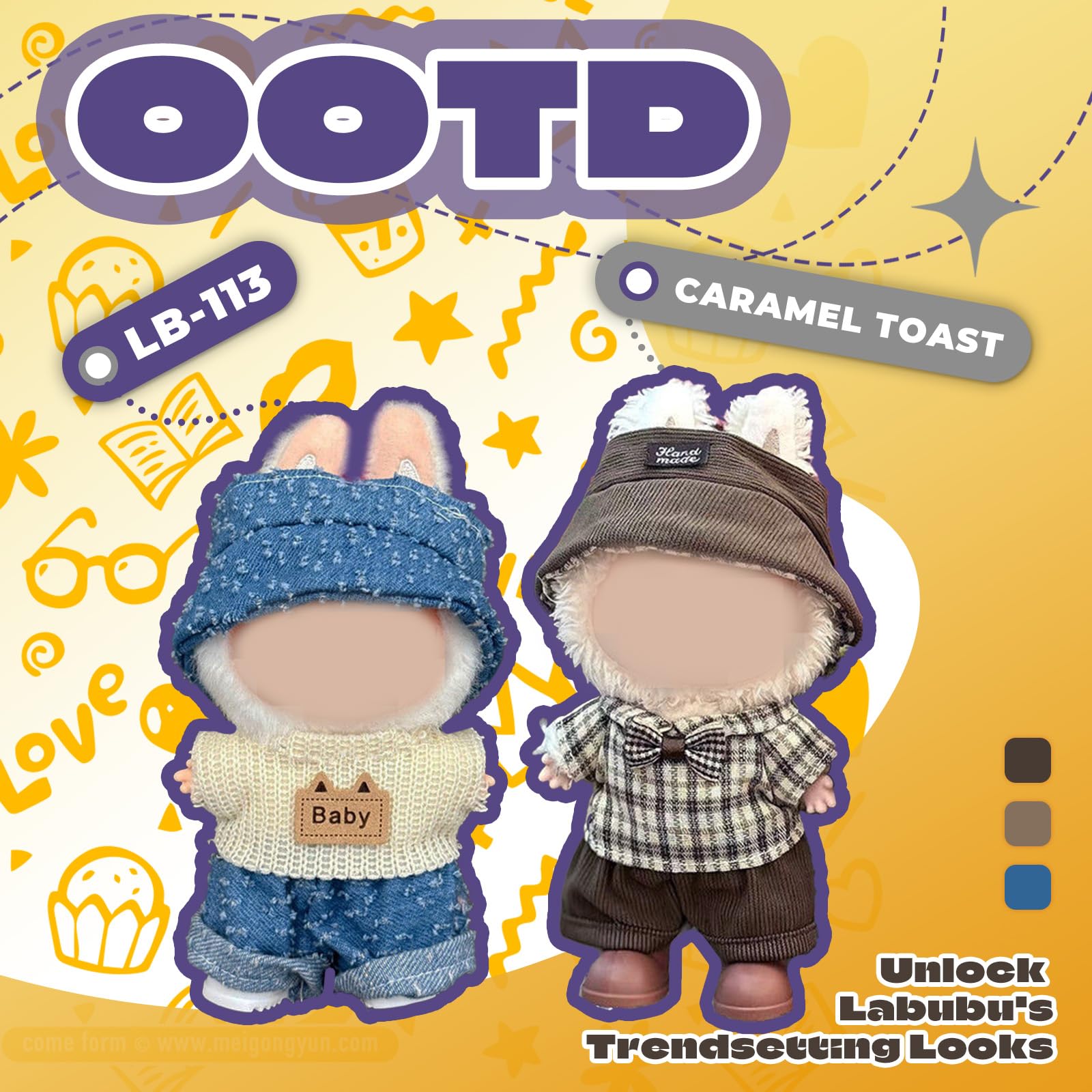 TOPtoper Doll Clothes for Labubu 2 Set Outfits for 17cm LA BU BU - Image 4