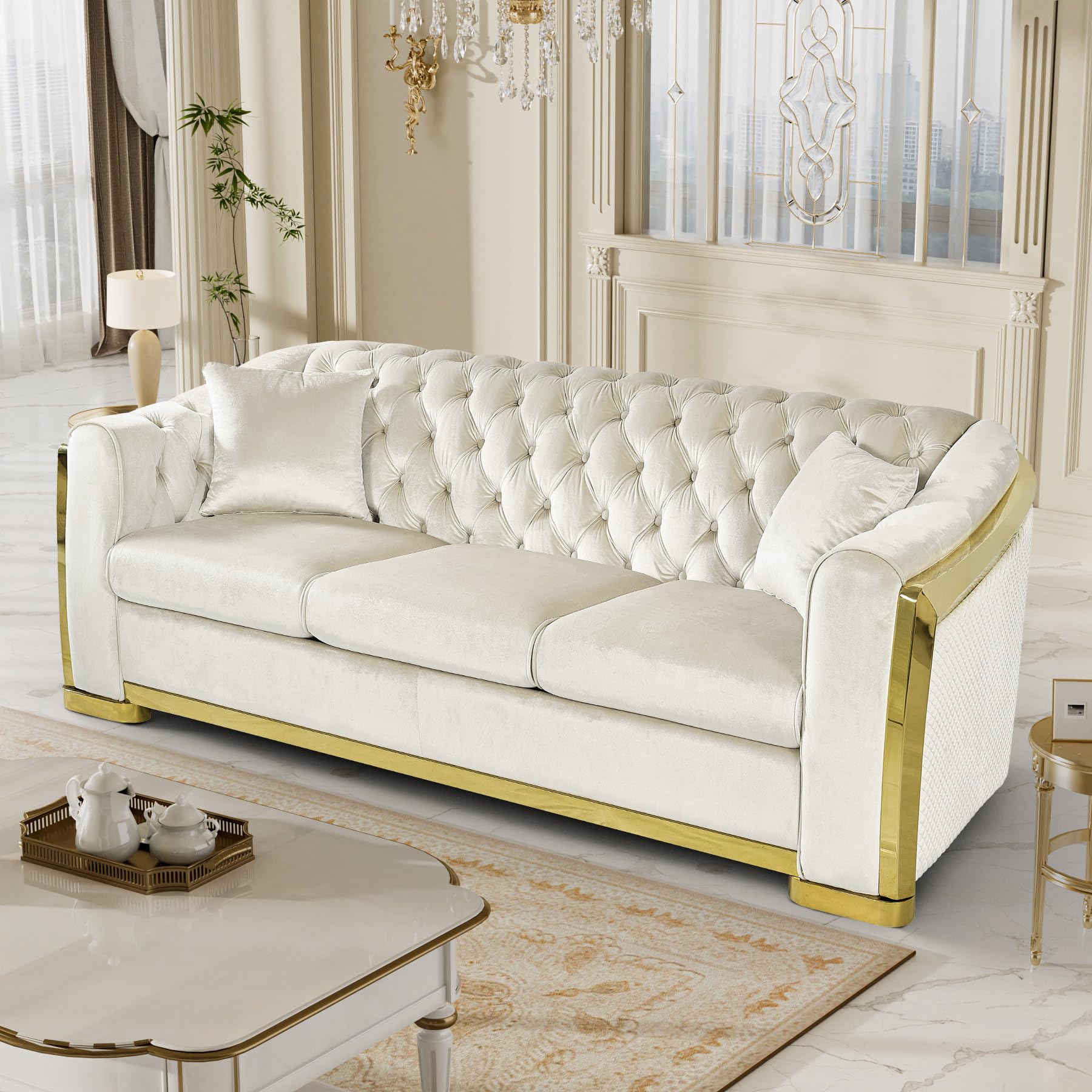 Luxury Velvet Chesterfield Sofa