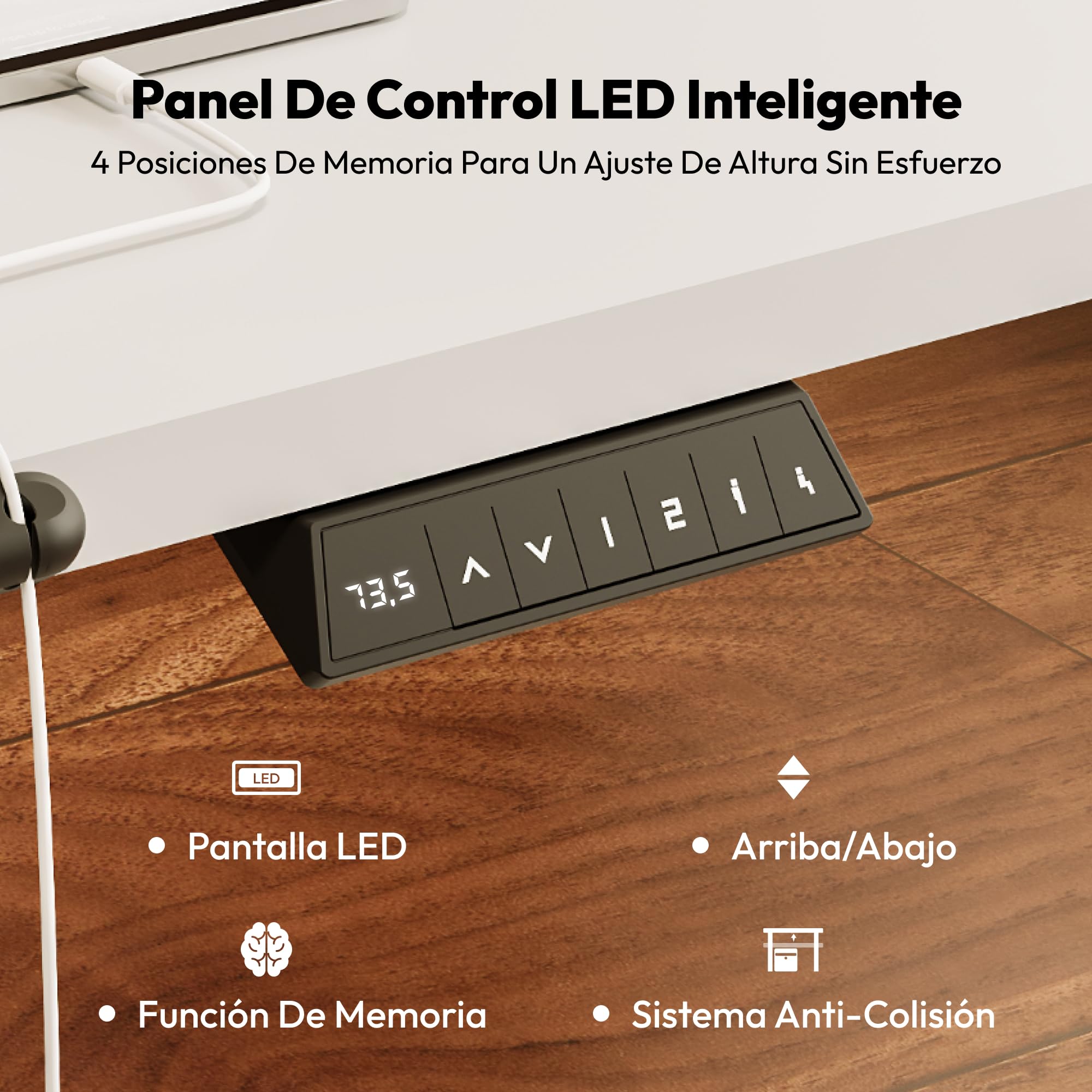 SANODESK Scrivania ad Altezza Regolabile, 160 x 60 cm, Scrivania, Altezza Regolabile, Sedile Elettrico ergonomico, Tavolo, Scrivania per Computer per Home Office, Home Office (Bianco)