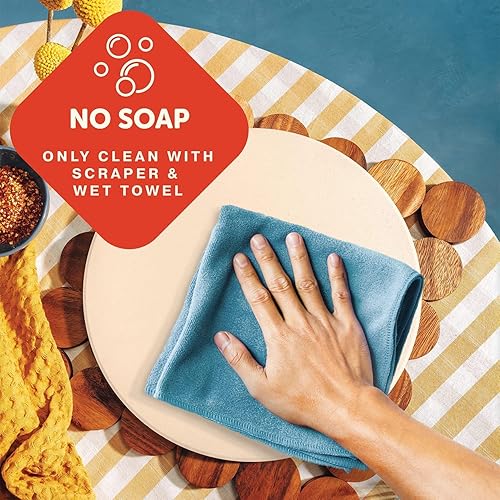 Miniatura 3 de Plato de pizza de piedra con thermarite para la mejor y más crujiente corteza Duradero certificado seguro Buena en hornos y grills viene con