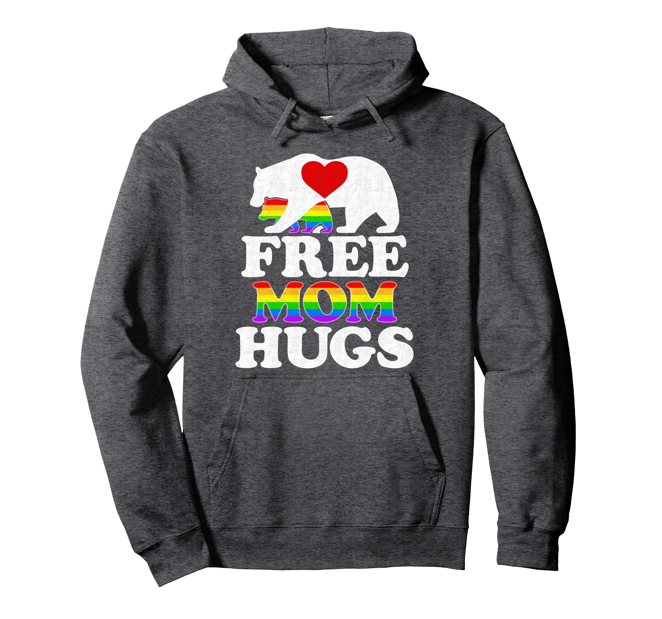 Women LGBTQ Pride Mama Bear Free Mom Hugs Pullover Hoodie
