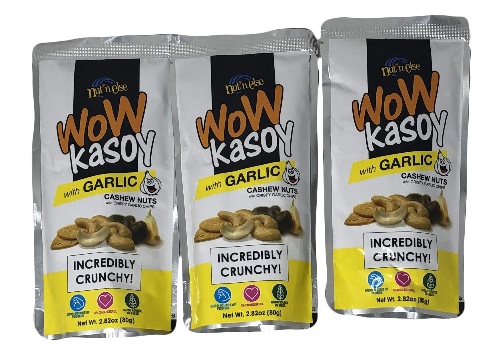 Nut N Else Wow Kasoy Cashew Nuts w/Garlic (3 Pack, Total of 8.46oz)