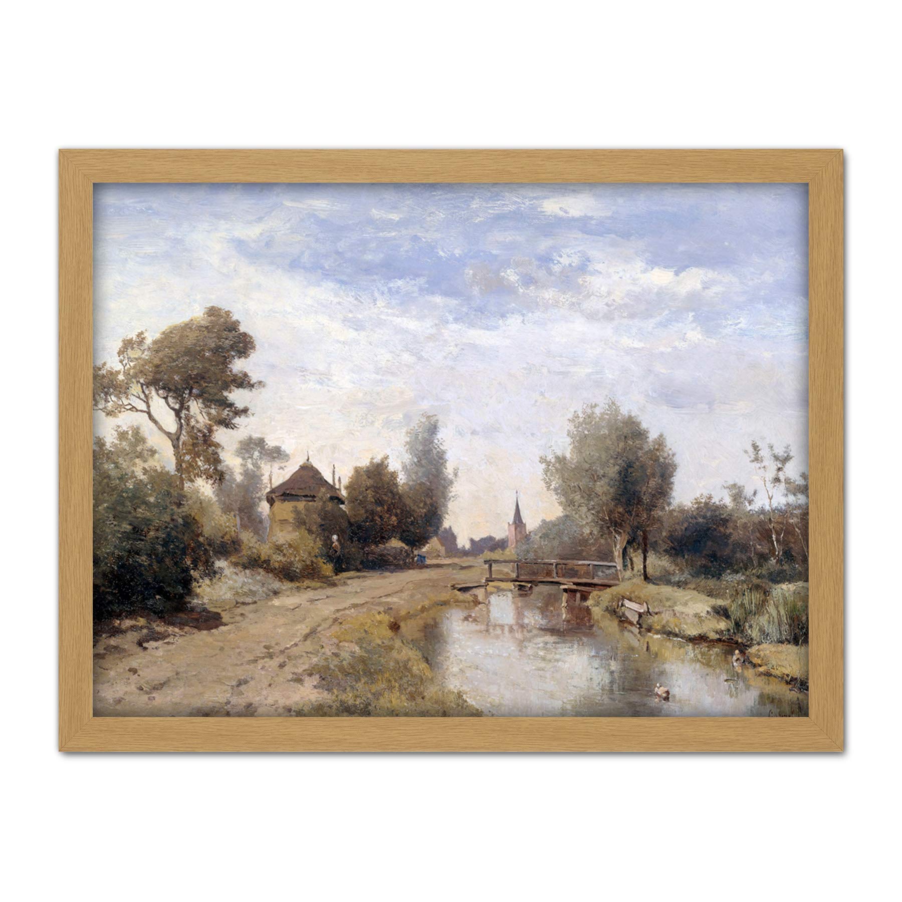 Artery8 Paul Gabriel Landscape Near Kortenhoef Painting Artwork Framed Wall Art Print 18X24 Inch