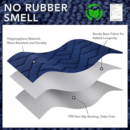 Miniatura 66 de hicorfe - Tapete para interiores, para puerta delantera o trasera, parte trasera de goma, antideslizante, absorbente, resistente a la suciedad, Café