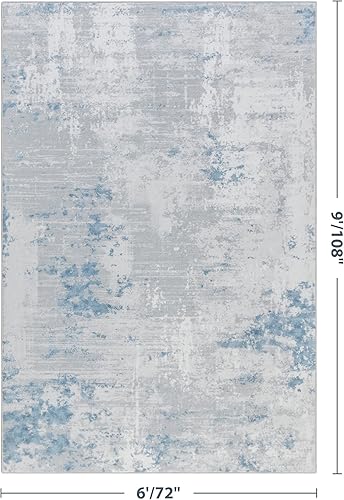 Miniatura 2 de Auemtyn Alfombra de Área Lavable de 6 x 9 - Alfombra de Piso Interior Moderna Abstracta Suave Delgada Antideslizante para Sala de Estar Dormitorio