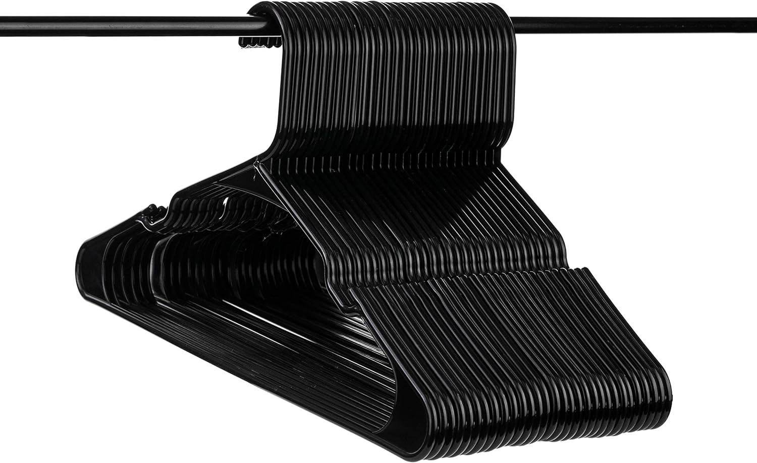 Neaties USA Made Black Plastic Hangers with Notches, 30pk