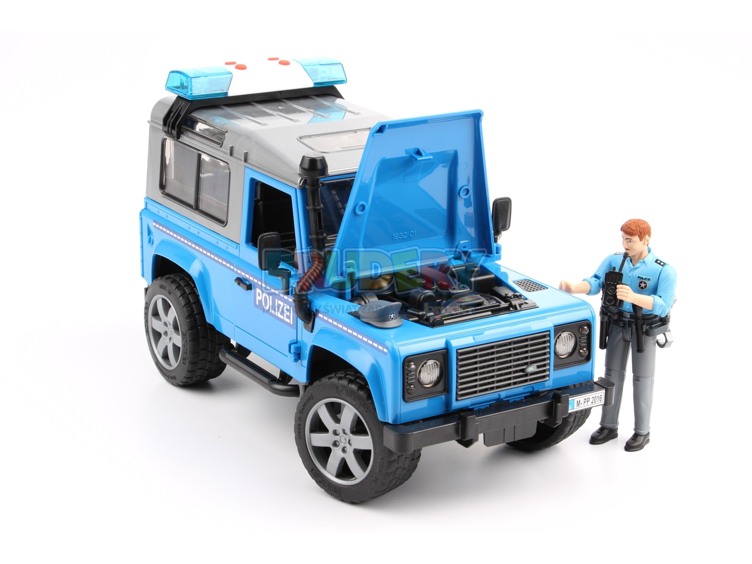 Toyland® Poliziotto Defender Die-Cast Scala 1:36 – Auto Giocattolo Pull Back Con Porte Apribili, 12 Cm