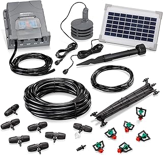 Esotec Solar Bewässerungssystem WaterSprinkle Professional, Sprinklersystem, 6 Sprinkler, Sprinkleranlage, Gartensprinkler, automatische Pflanzenbewässerung, Hochbeet, Gewächshaus, Garten, 101121