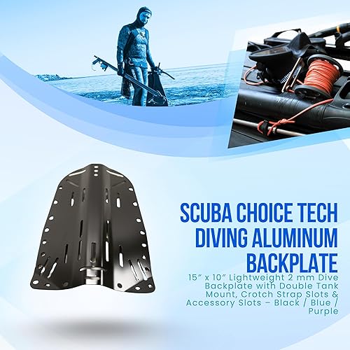 Miniatura 5 de Scuba Choice Scuba Tech Buceo Aluminio Negro Placa trasera