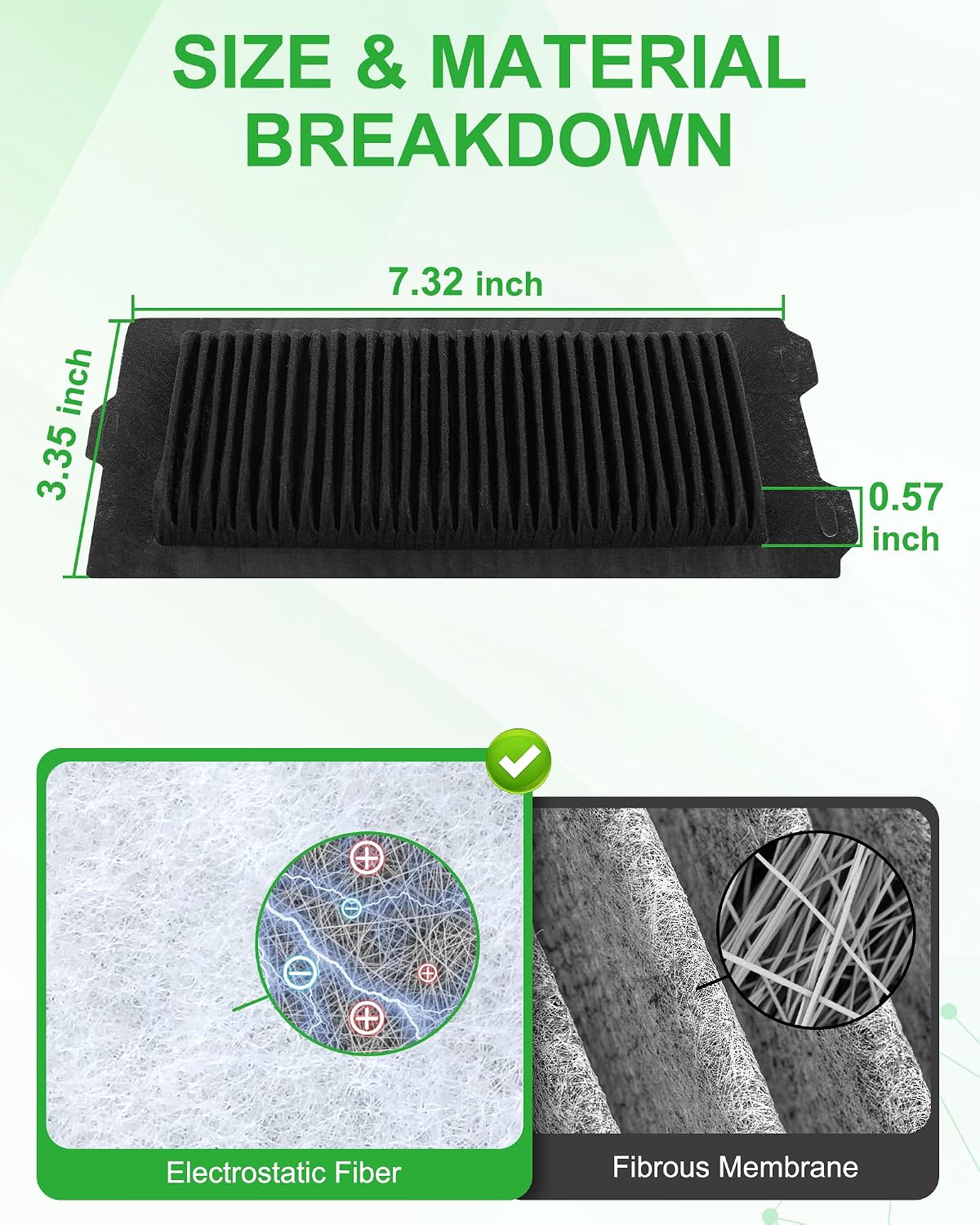 4Pcs Dacall HV Battery Cooling Air Intake Filter for Toyota Highlander 2.5L Hybrid Battery (2020-2024), Highlander 3.5L Hybrid Battery (2016-2019), Replacement G92DJ-47020