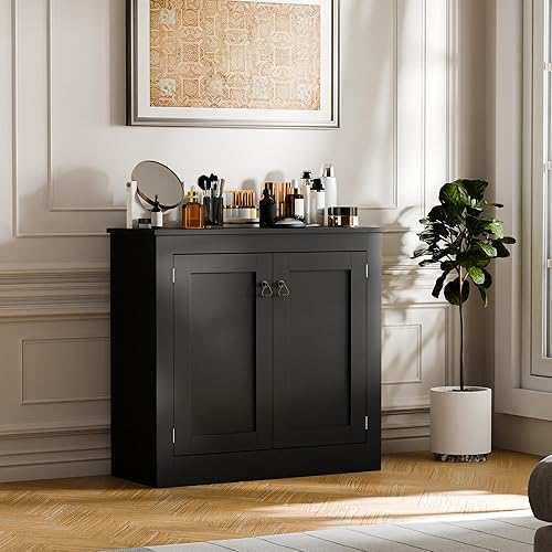 Miniatura 9 de Cozy Castle Gabinete de buffet con almacenamiento  Armario de almacenamiento de cocina, mesa consola de madera, gabinete de café para sala de estar,