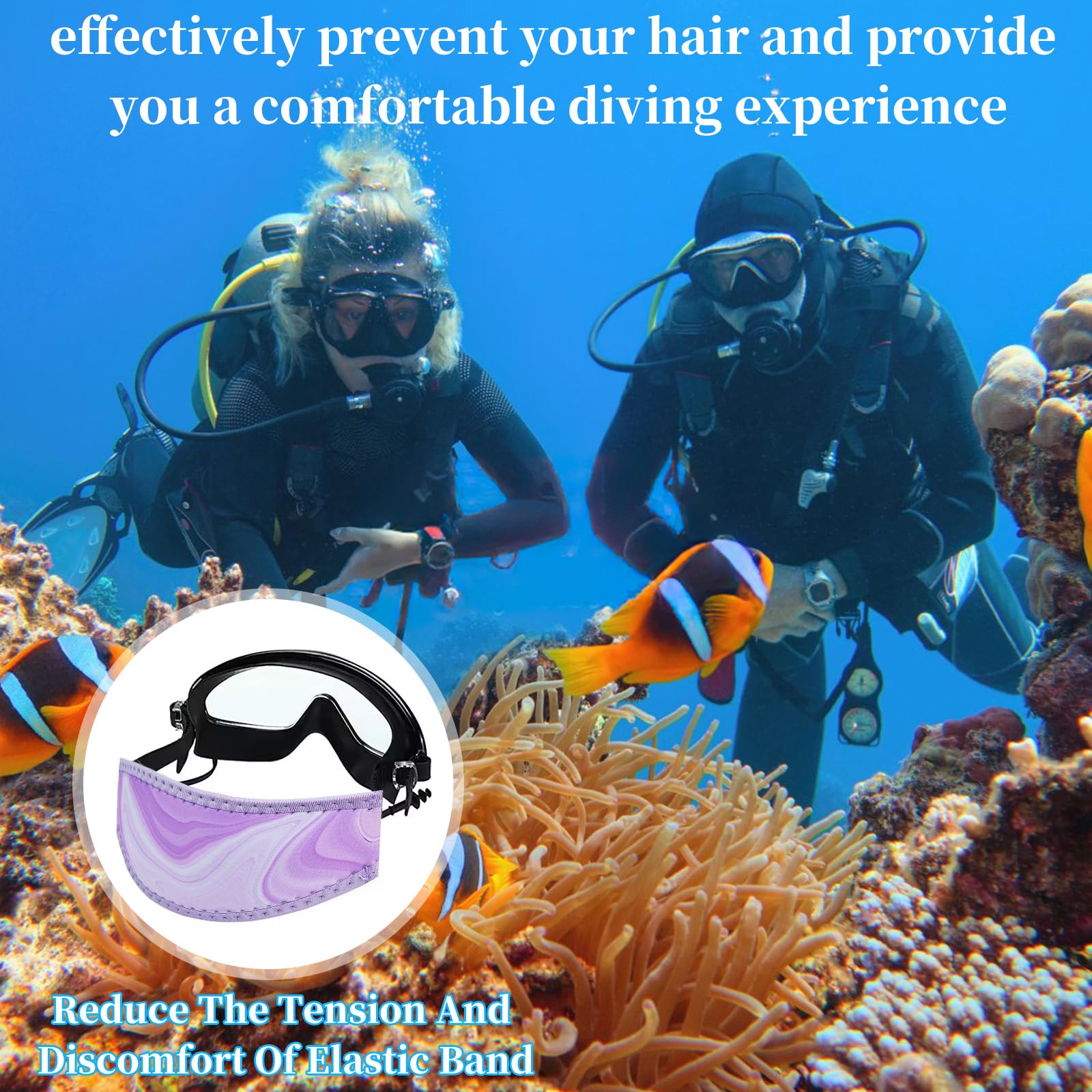 Cinturino per Maschera da Immersione, 3PCS Neoprene Cinghia, Cinturino Subacqueo Unisex, per Sport Acquatici