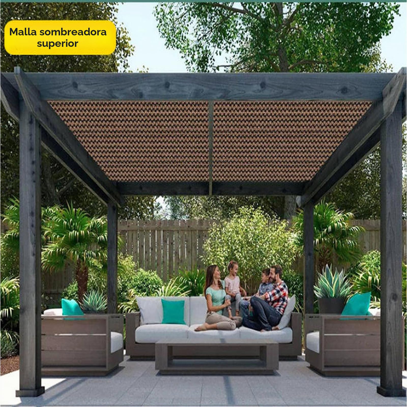 Red de Sombreado con Ojales de 2 x 3 m,Toldo Vela de Sombra con Ojales 85% Malla Sombreadora de Bloque UV Pantalla de Privacidad para Patio Jardín,5x7m