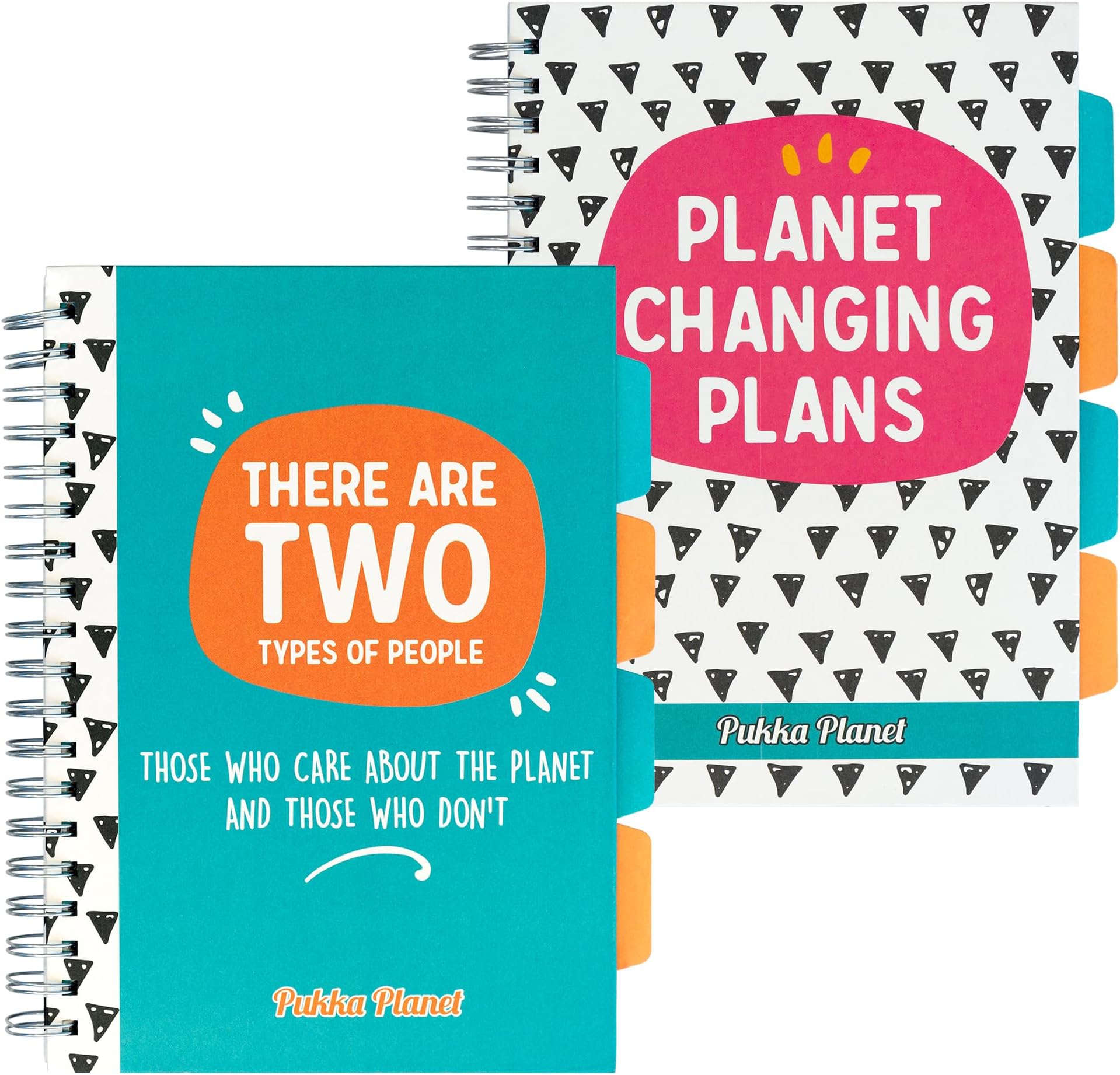 Pukka Planet B5 Project Book 2-Pack with Repositionable Dividers - 5-Subject Double Spiral Bound Notebook with 100% Recycled Paper, Recyclable After Use – 25.7 x 18.1cm