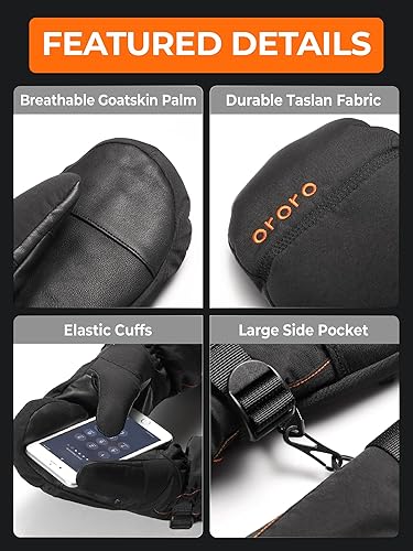 Miniatura 4 de ORORO Manoplas térmicas para mujeres y hombres, guantes térmicos recargables para esquí, senderismo y manos artríticas