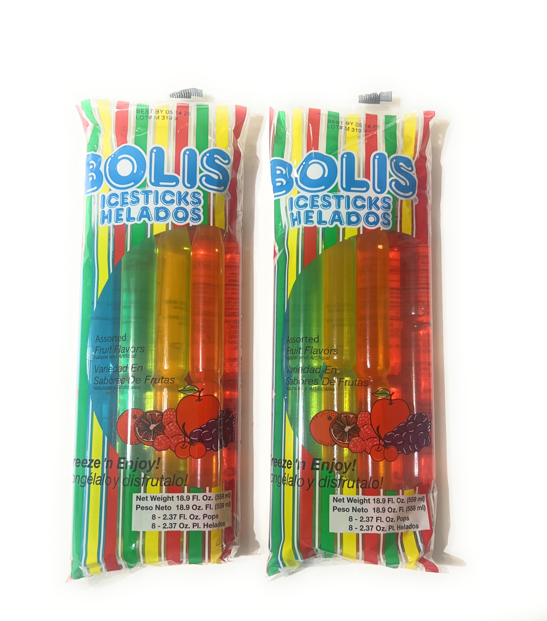 Amazon.com: Bolis-Freezer Pops, Assorted Fruit Flavors, 8 Count