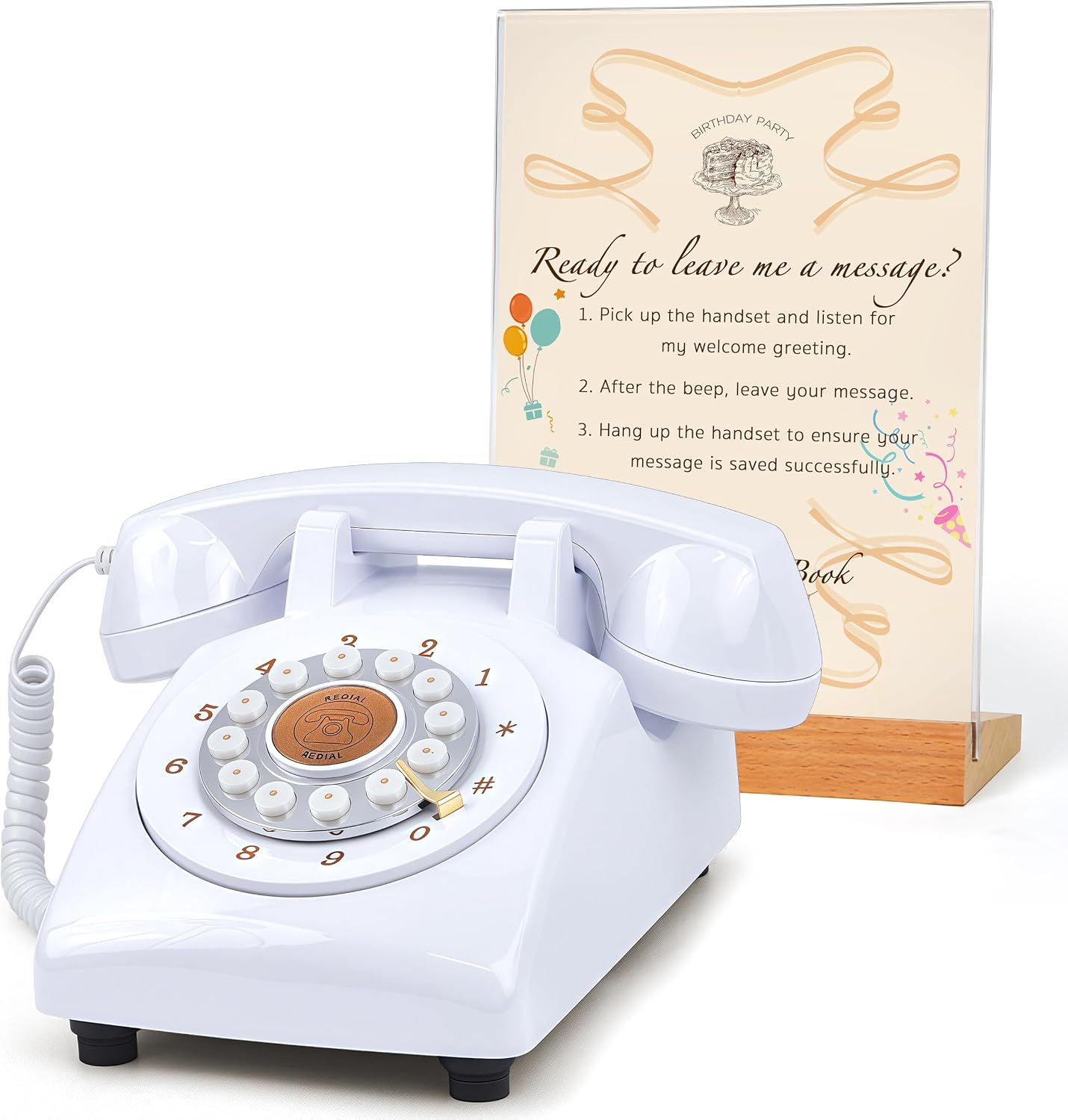 RetroVox Audio Guest Book Wedding Phone Guestbook Guest Audio Message Book, Vintage Style for Wedding Reception, Bridal Shower, Baby Shower（B Deep Blue）