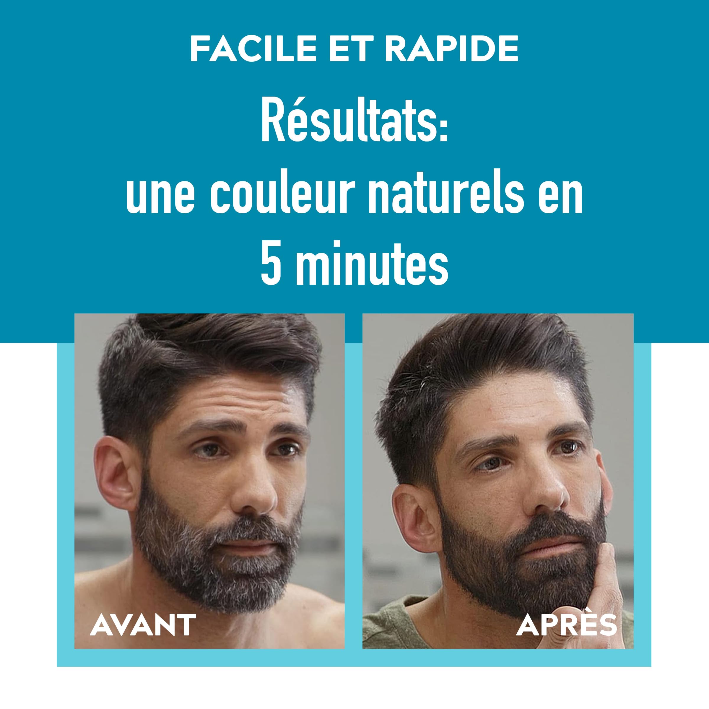 Just For Men Barbe & Moustache, coloration Barbe Homme, Naturel, Sans Ammoniaque, Élimine les Poils Gris, Avec Peigne Applicateur, Couleur Noir M55 - (3 pack)