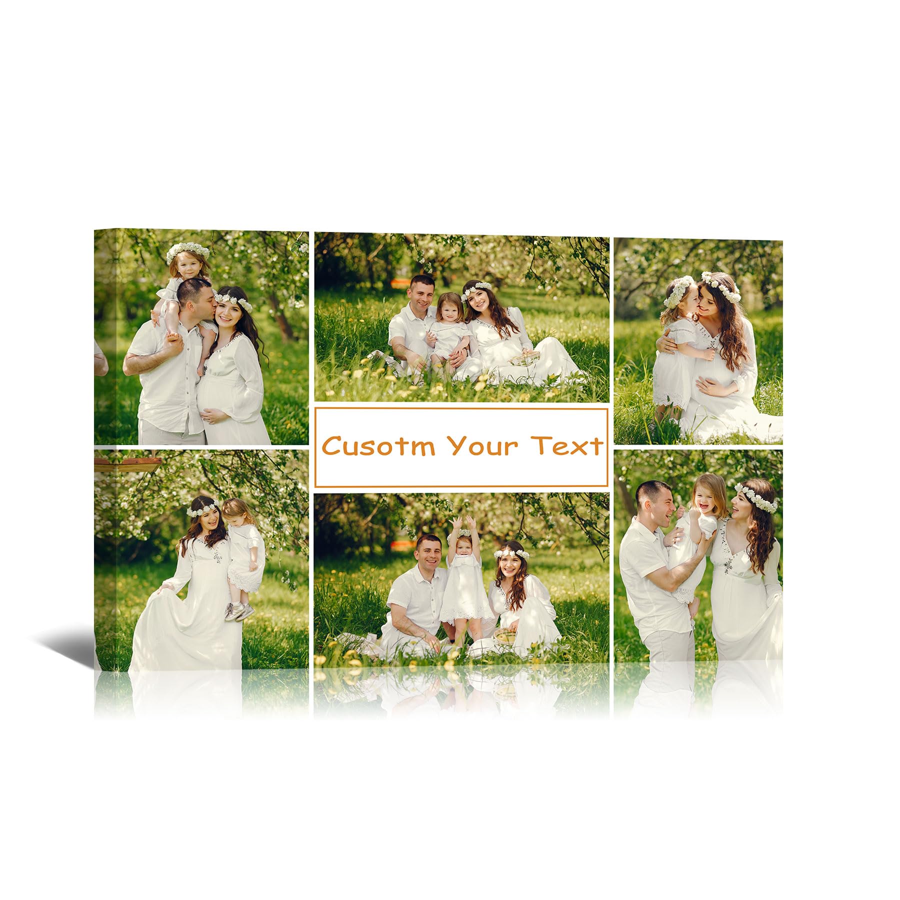 Personalised Photo Collage Canvas Prints Custom Multi Picture Framed Wall Art, 6 Photo Collage, Personalised Gift for Women Mum Dad Couples Pets, Family Photo Canvas Home Decor 76x51 cm (30x20in) — image 1