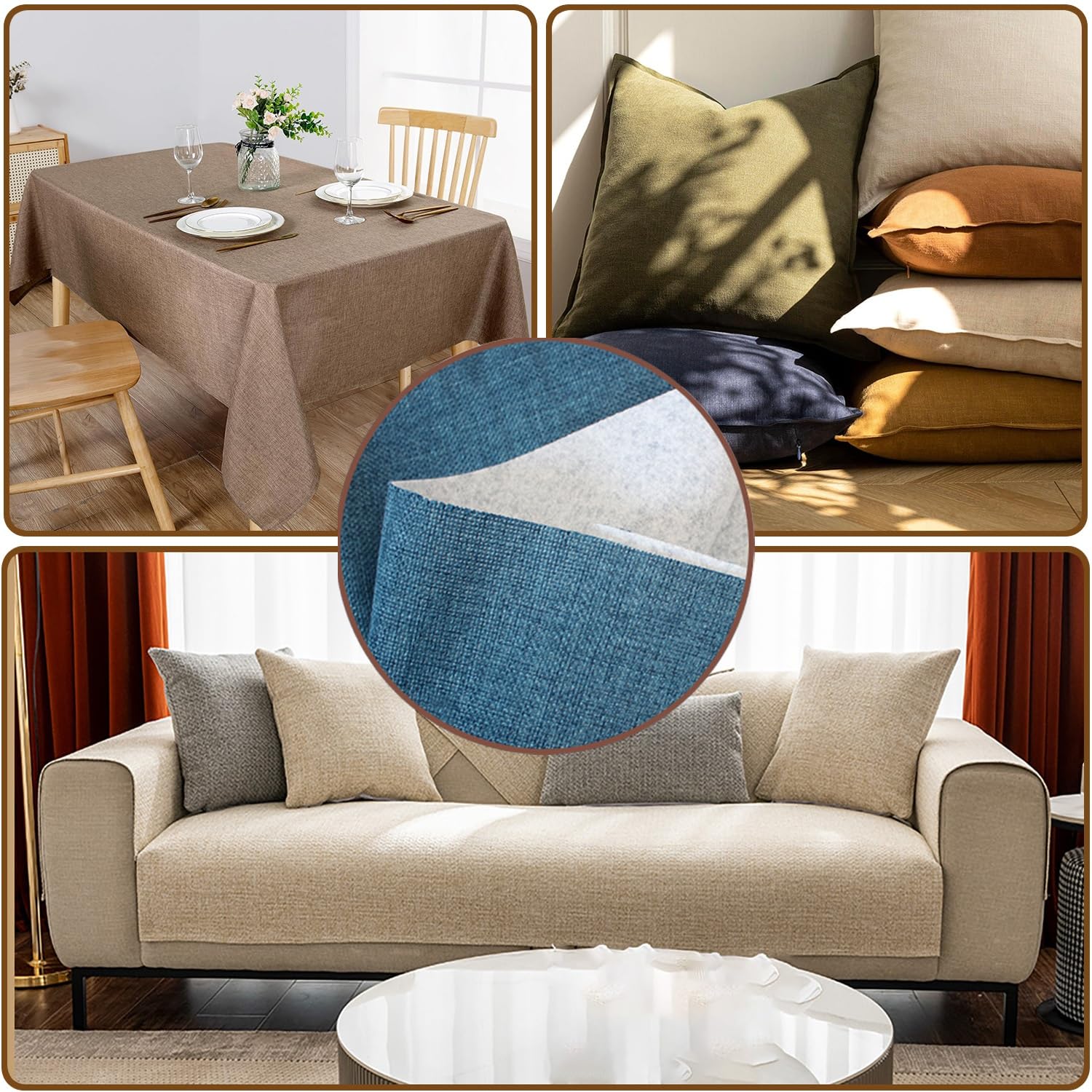 Fodera in tessuto di lino spesso a quadri, 300 x 145 cm, per uso multiplo, ideale per giardinaggio, matrimoni, feste in casa e decorazioni natalizie