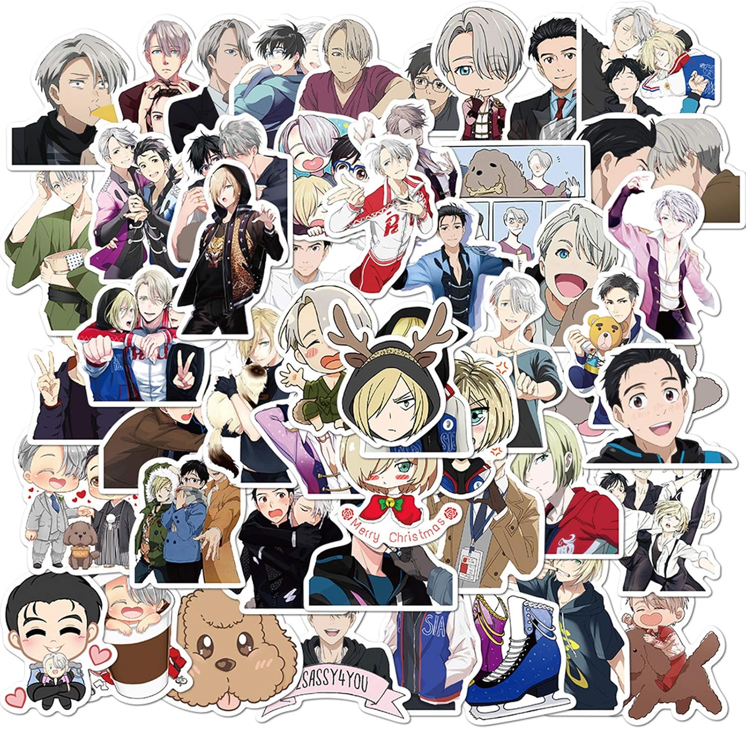 Yuri!!! on ICE Waterproof Laptop Stickers Skateboard Snowboard Car Bicycle Luggage Decal 50pcs Pack (Yuri!!! on ICE)
