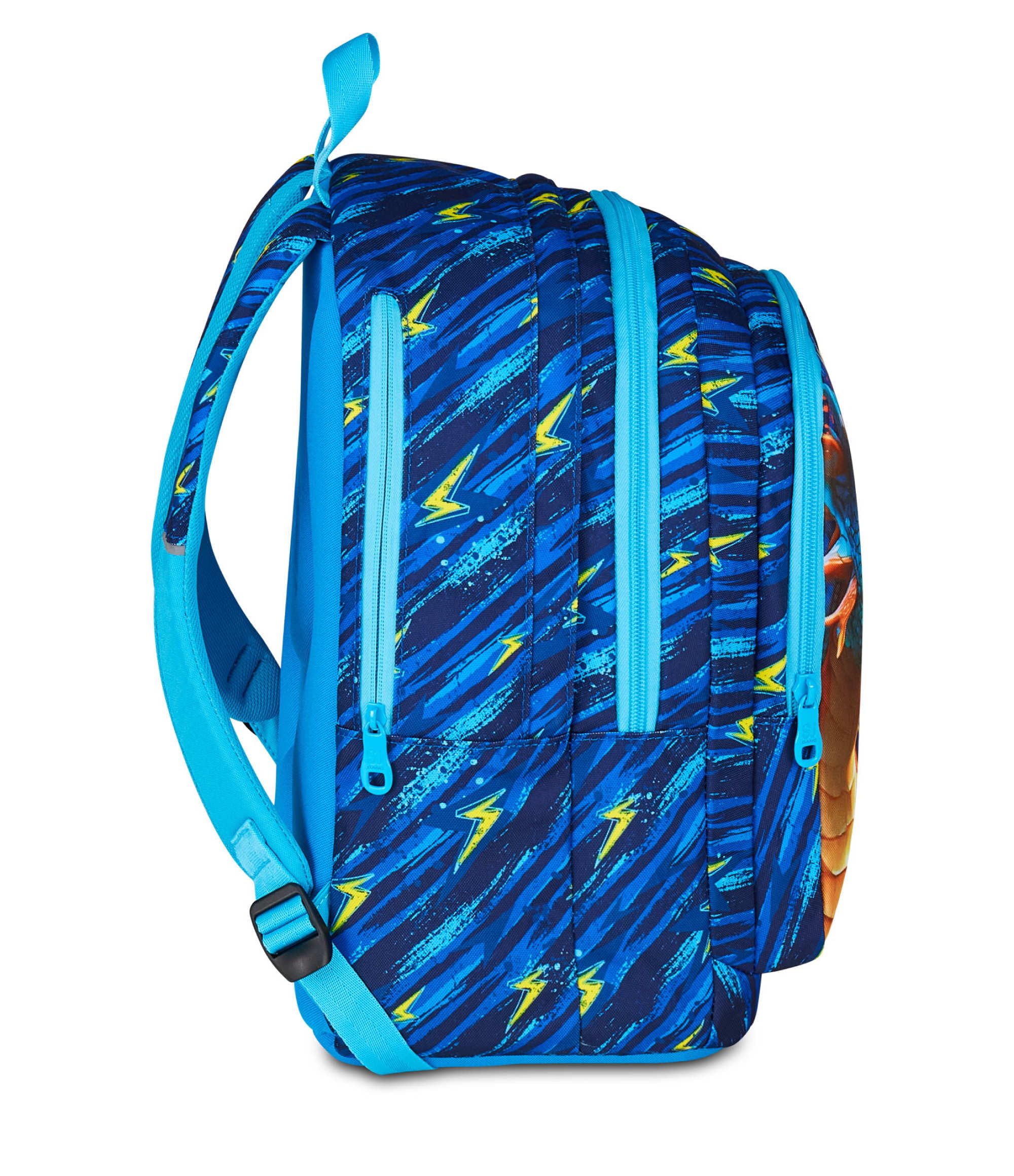 SJ GANG STYLE JAM GANG Zaino Scuola Advanced, Blu, Maxi Ali Estraibili, Doppio Scomparto e Tasca per Borraccia, 29 L, Zaino Scuola Elementare, Zaino Bambino