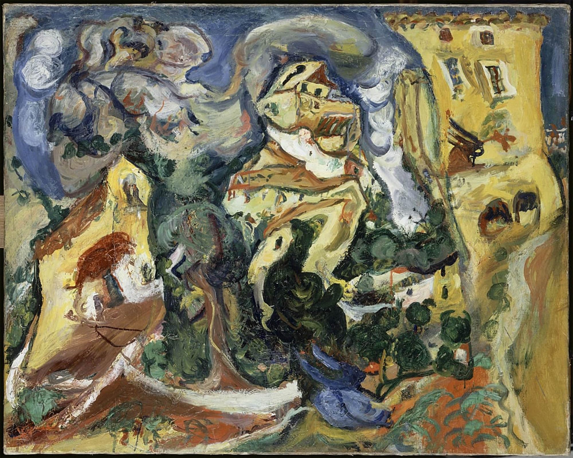 ARTXLXXBN Famous Painting Art Wall Decor Abstract Art Picture the Village by Chaim Soutine Animal Pictures for Home Decor 60x90cm
