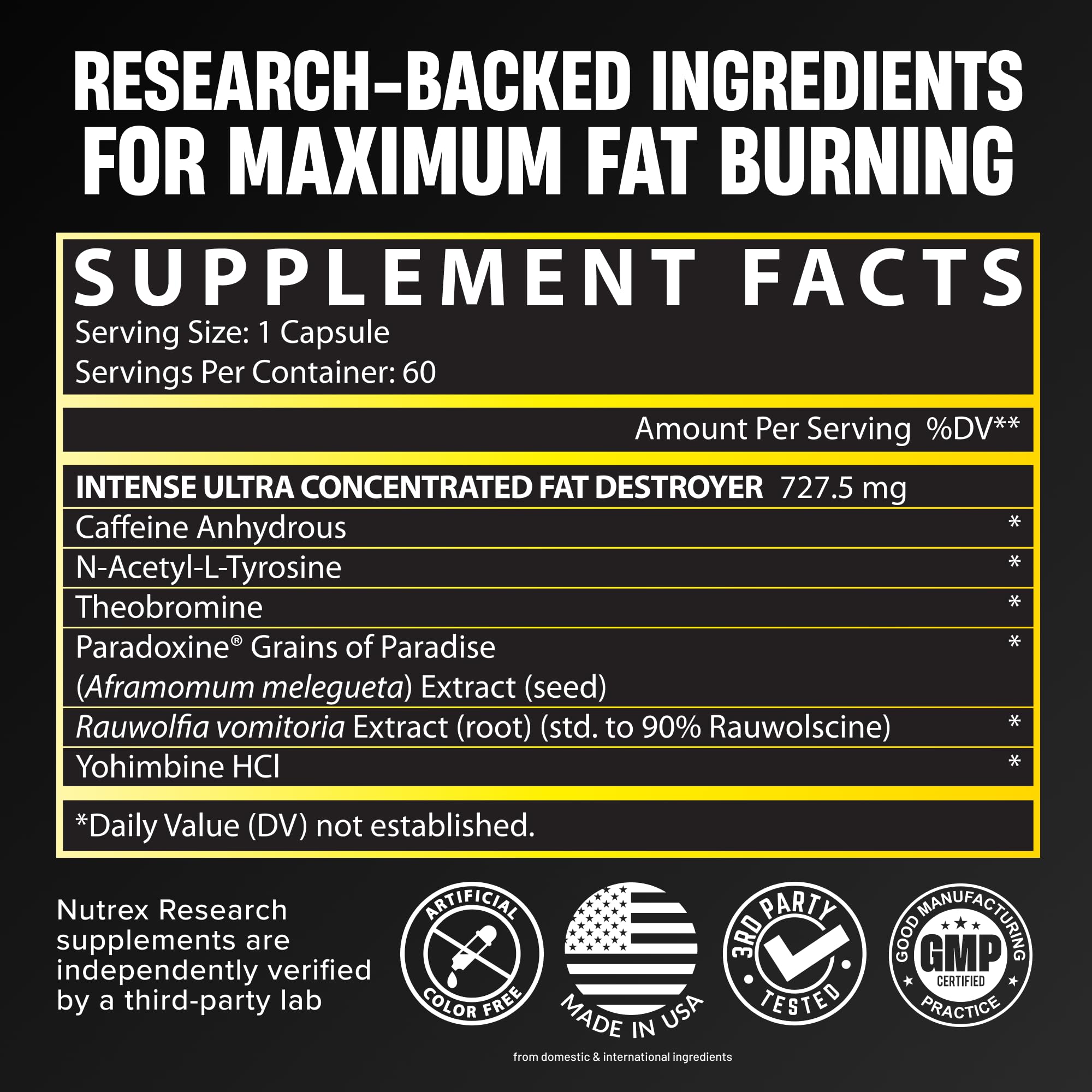 Nutrex Research Lipo6 Black Intense Ultra Concentrate Thermogenic Belly Fat Burner for Men and Women | Diet Weight Loss Supplement and Appetite Suppressant | 60 Diet Pills — Amazon image 3