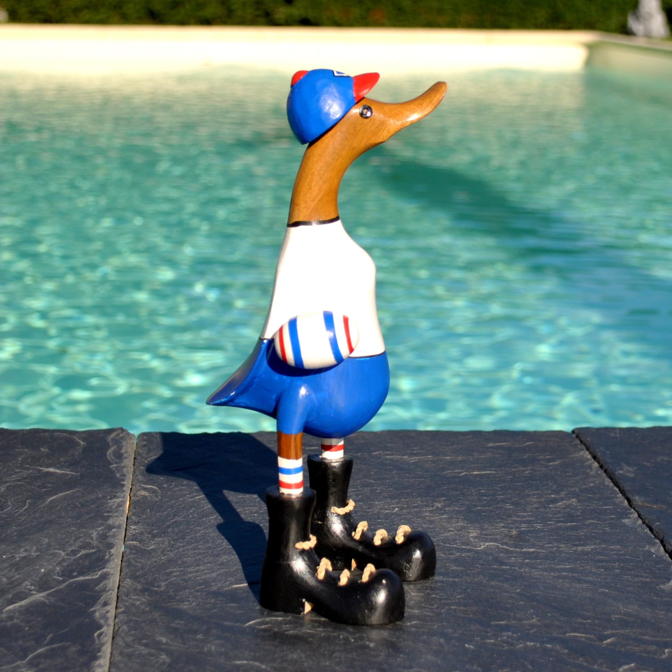 Canard Supporter Equipe DE France DE Rugby Fait Main en Bois. Livraison en Point Relais DPD Proche de chez Vous.