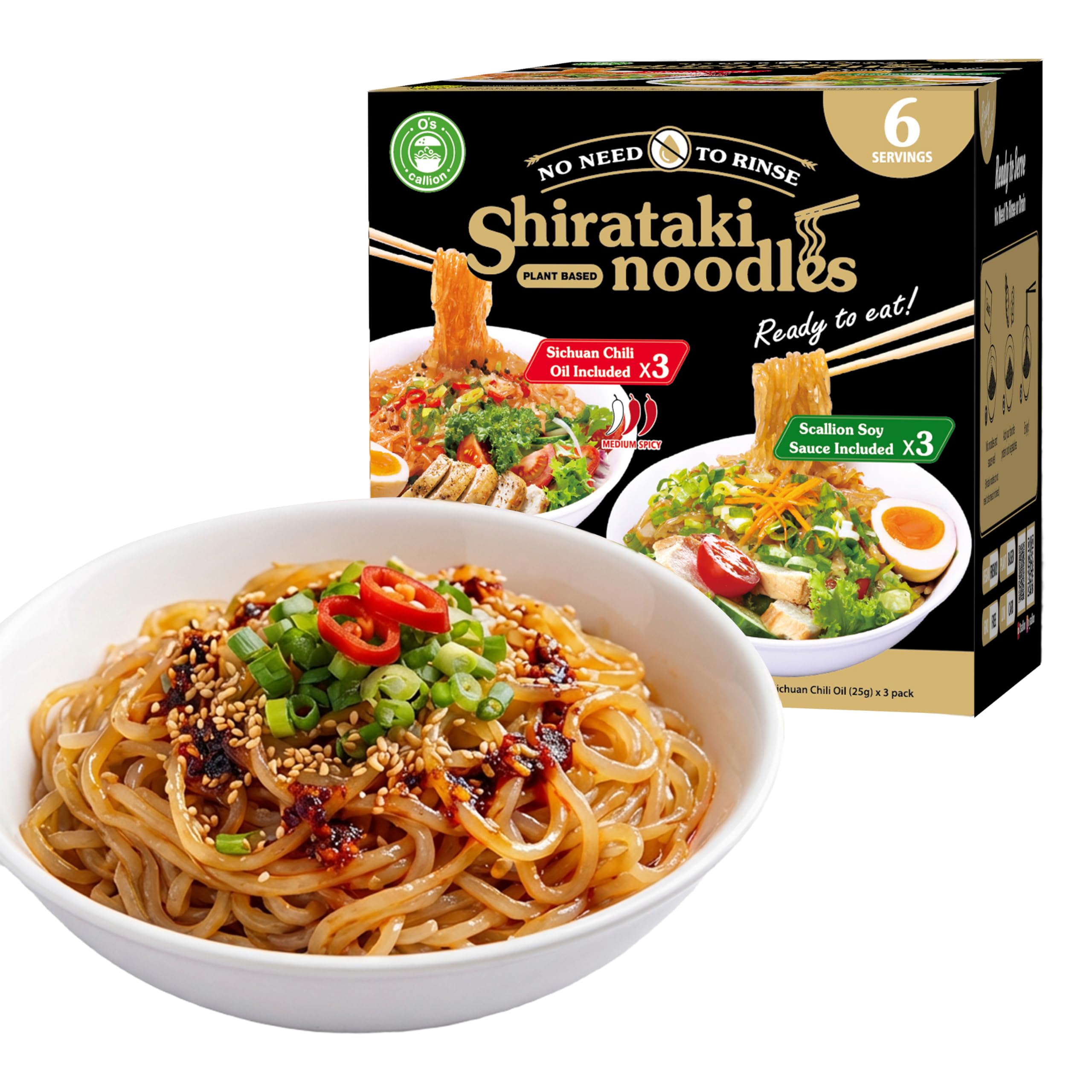 Amazon.com: O'scallion Shirataki Noodle Kit - 6 Pcs Variety Pack