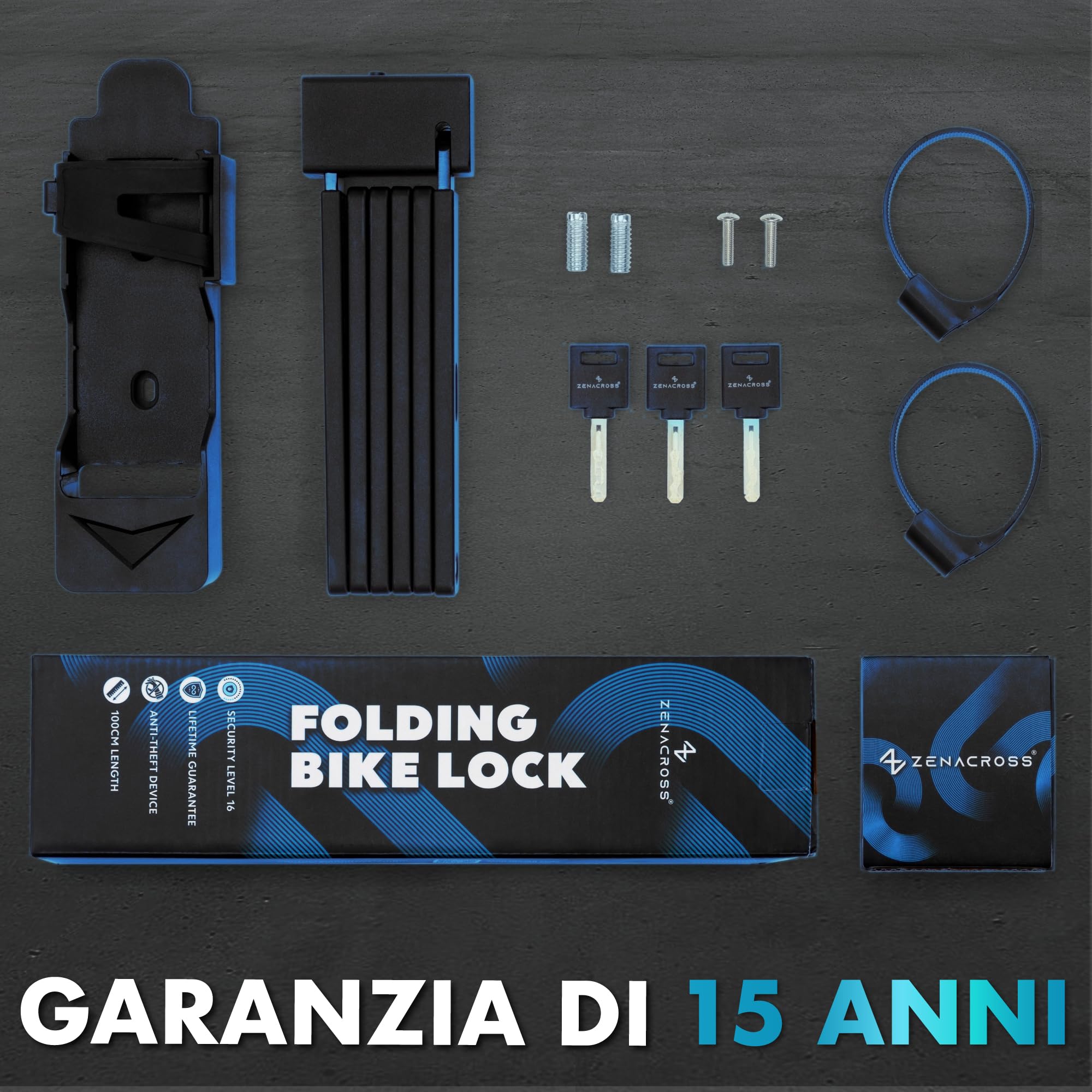 Lucchetto Bicicletta Antifurto Alta Sicurezza - Lucchetto per Bicicletta Acciaio Temprato e Supporto