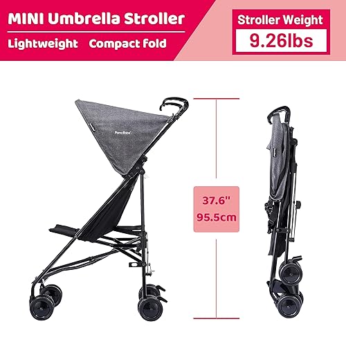 Miniatura 2 de Pamo Babe Cochecito paraguas, cochecito de viaje ligero para niños pequeños de 1 a 3 años, cochecitos de bebé plegables compactos para recién