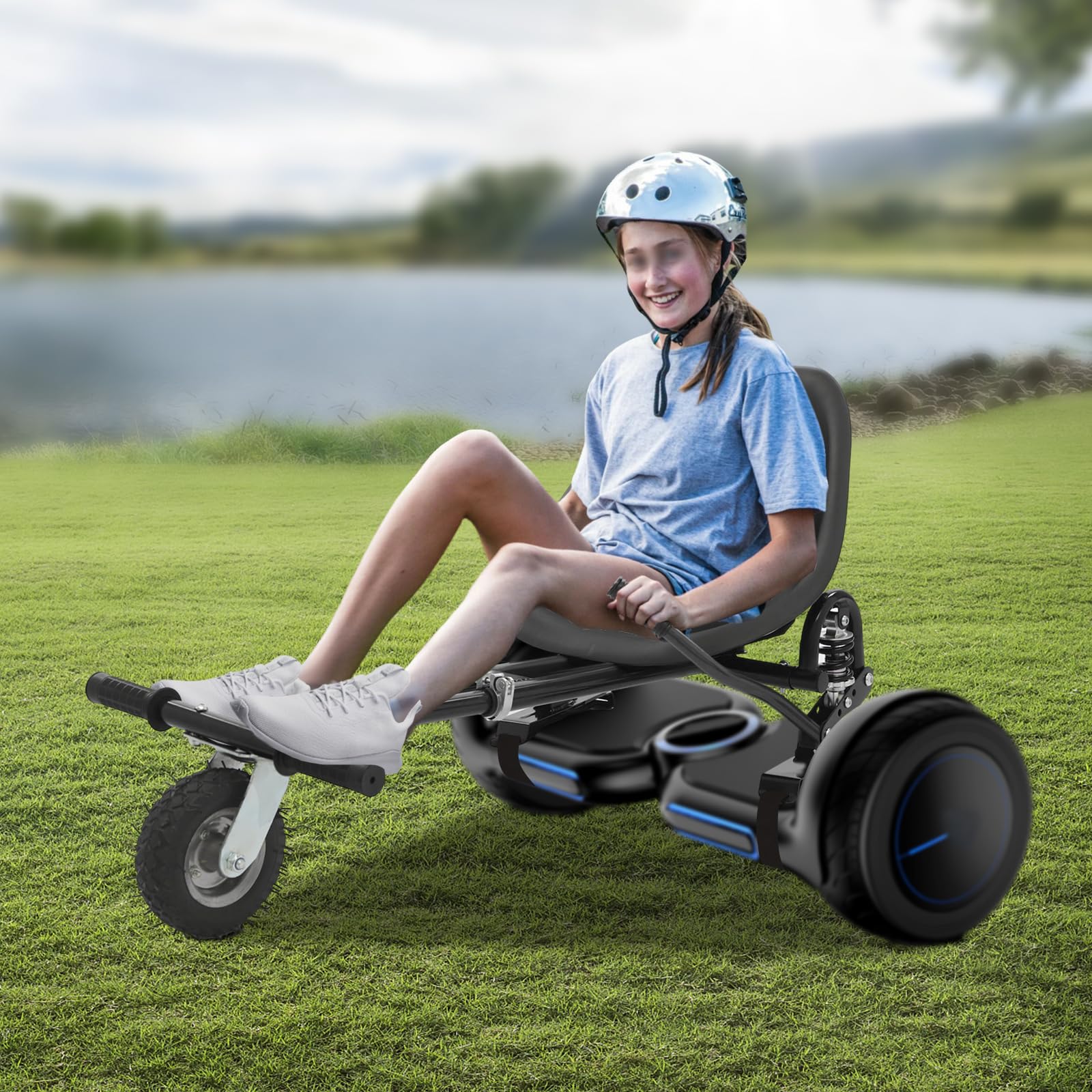 Siège d'hoverboard réglable pour trottinette auto-équilibrée, avec pneu avant, pour hoverboard de 6,5 à 10", accessoires universels et kit de mise à niveau pour enfants et adultes