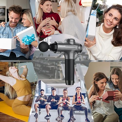 Miniatura 7 de RAEMAO Pistola de masaje, masajeador muscular de tejido profundo eléctrico de mano para atletas para aliviar el dolor con 8 cabezales de repuesto,