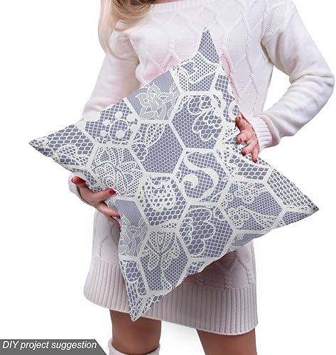 Miniatura 246 de Lunarable - Tela para amantes de perros de The Yard, patrón divertido de animales de dibujos animados en posiciones caprichosas estirando y Beige y