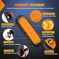 Vista 4 de Nilight Luz trasera ovalada de 6 pulgadas, 2 unidades, 35 LED, flecha, ámbar, luces de giro, montaje en superficie, impermeable, para caravana de 12
