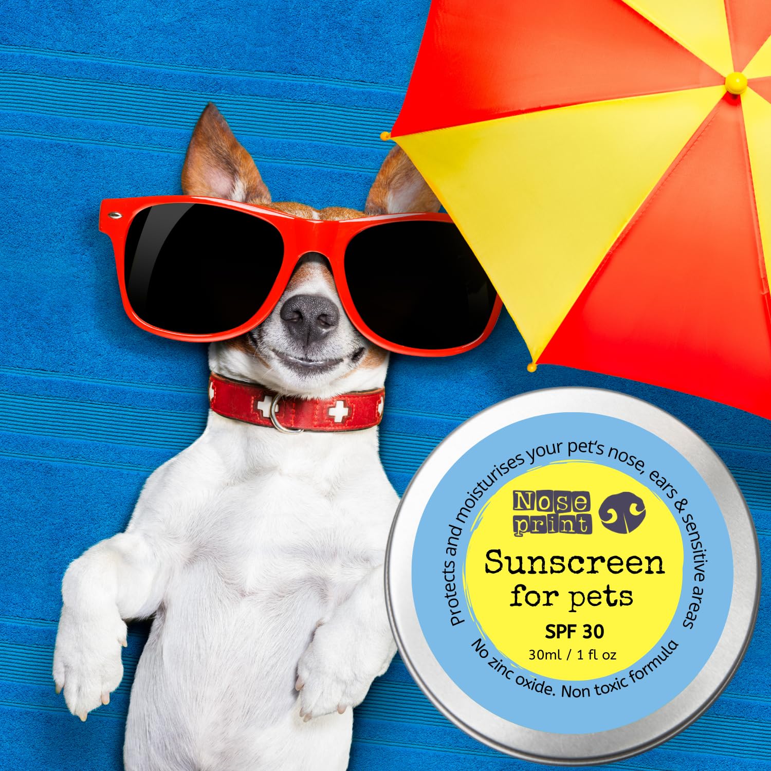 SPF 50 balsamo solare per animali domestici 30 ml in scatola, crema solare idratante per cani e gatti, formula atossica, balsamo per naso e zampe, crema solare
