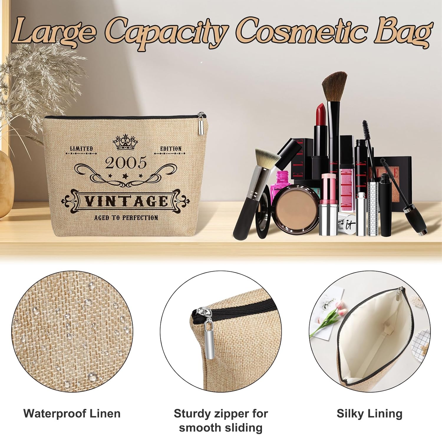 YeohJoy 21st Birthday Gifts for Women Reusable Grocery Bag, Unique 21 Years Old Gifts for Girlfriend Daughter Friends Sister Her, Vintage 2005 Bag & Cosmetic Bag & Back in 2005 Poster - Image 4